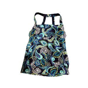 Lands’ End Women’s Tankini Top – Size 2 – Paisley Print